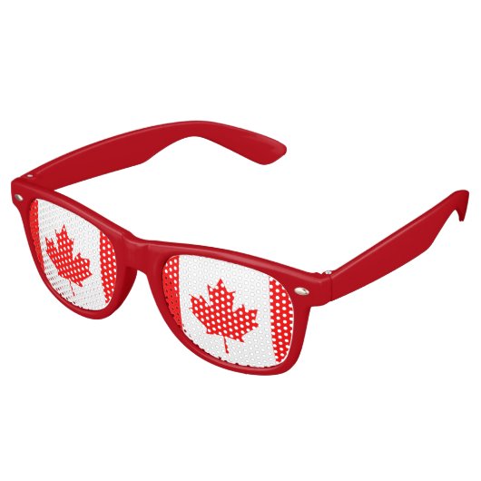 Party Shades & Canada Sunbril/Canadese vlag Retro Zonnebril (Gekanteld)