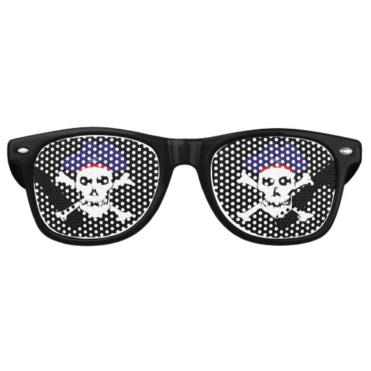 Party Shades & Pirate Sunbribril/Pirates flag Retro Zonnebril (Voorkant)