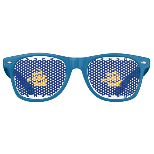 Party Shades Sunglasses with flag of Quebec City Retro Zonnebril (Voorkant)