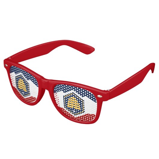 Party Shades Sunglasses with flag of Utah, USA Retro Zonnebril (Gekanteld)