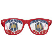 Party Shades Sunglasses with flag of Utah, USA Retro Zonnebril (Voorkant)