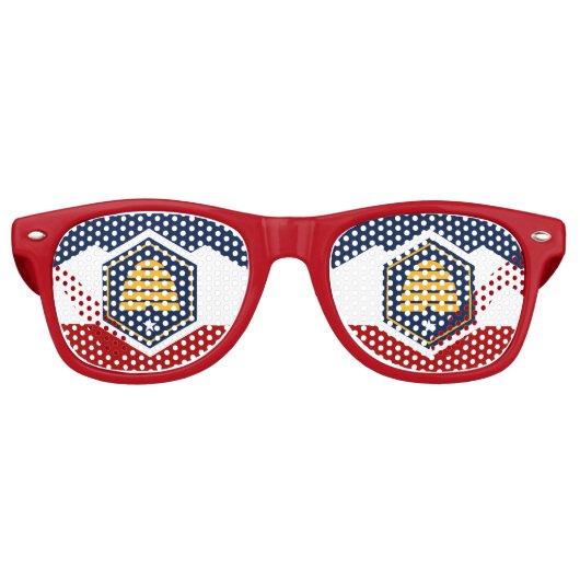 Party Shades Sunglasses with flag of Utah, USA Retro Zonnebril (Voorkant)