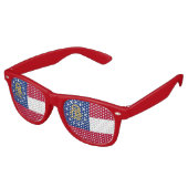 Party Shades Zonnebril met vlag van Georgië, Veren (Gekanteld)