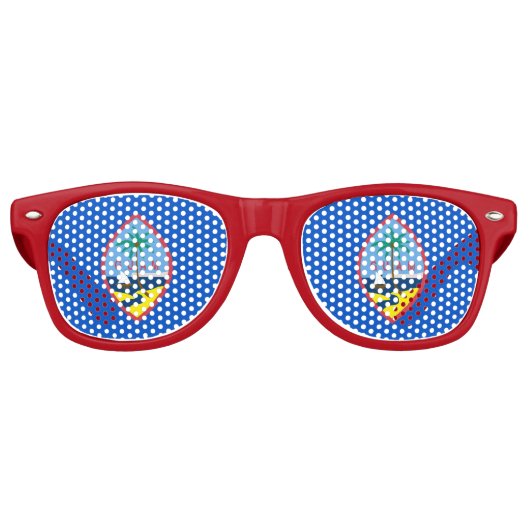 Party Shades Zonnebril met vlag van Guam, Verenigd (Voorkant)