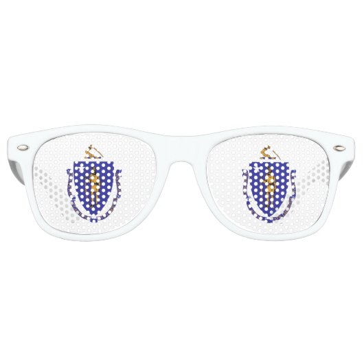 Party Shades Zonnebril met vlag van Massachusetts (Voorkant)