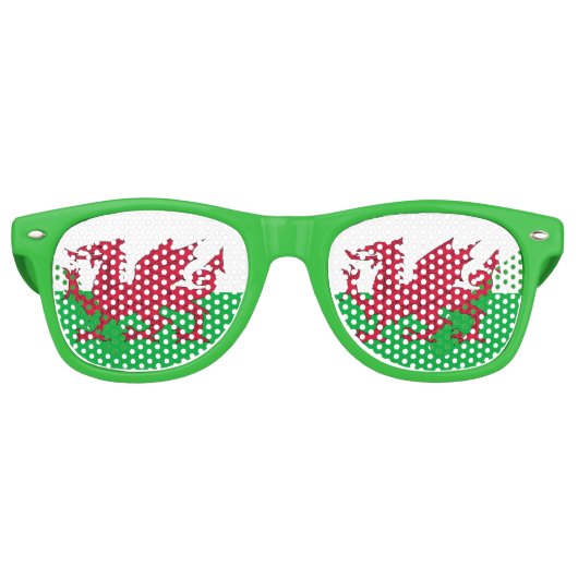 Party Shades Zonnebril - Wales vlag, Verenigd Koni (Voorkant)