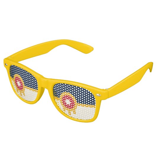 Party Shades Zonnebrillen, vlag van Tulsa, Oklahom Retro Zonnebril (Gekanteld)