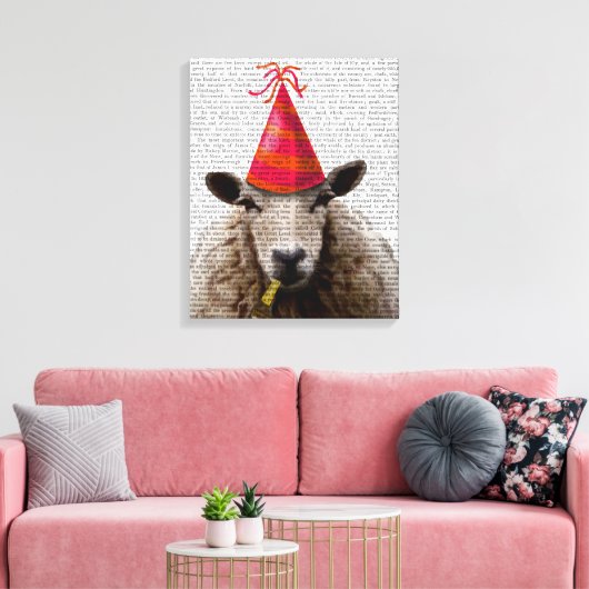 Party Sheep Canvas Afdruk (Insitu (Woonkamer))