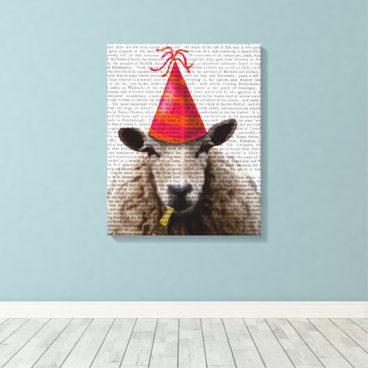 Party Sheep Canvas Afdruk (Insitu (Houten vloer))