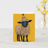 Party Sheep Wenskaart Kaart (Gele Bloem)