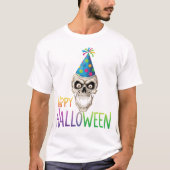 Party Skull met kleurrijke Halloween T-shirt (Voorkant)