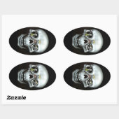 Party Skull Ovale Sticker (Vel)