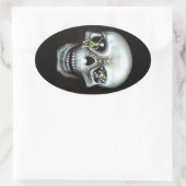 Party Skull Ovale Sticker (Tas)