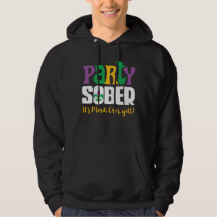 Party Sober! voor Mardi Gras in Recovery Hoodie