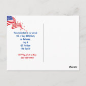 Party Sparklers op uitnodiging Amerikaanse vlag (Achterkant)