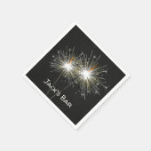Party Sparklers op zwart leer Servet (Hoek)