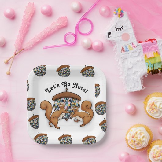 Party Squirrels Let's Go Nuts Papieren Bordje (Feest)