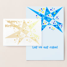 Party Star en Stippen Abstract Happy Birthday Gold