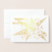 Party Star en Stippen Abstract Happy Birthday Gold Folie Kaarten (Voorkant met envelop)