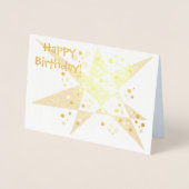 Party Star en Stippen Abstract Happy Birthday Gold Folie Kaarten (Voorkant)