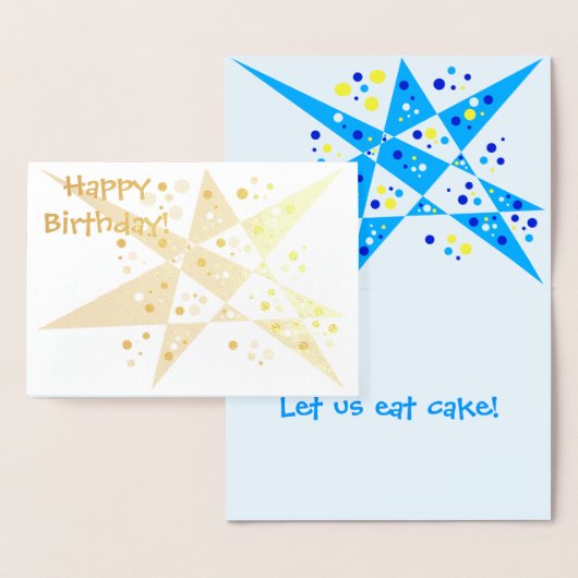 Party Star en Stippen Abstract Happy Birthday Gold Folie Kaarten (Display)