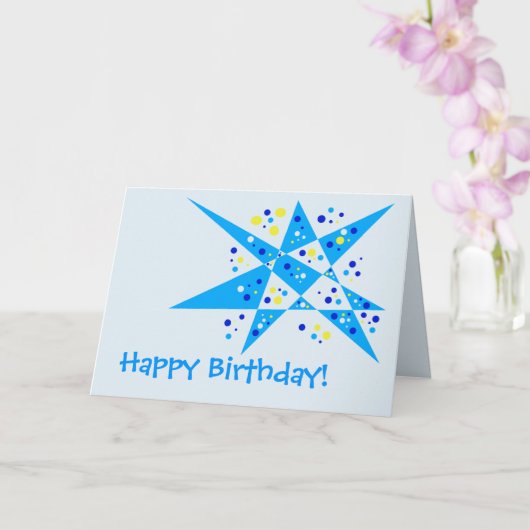 Party Star en Stippen Abstract Happy Birthday Kaart (Orchidee)