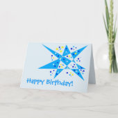 Party Star en Stippen Abstract Happy Birthday Kaart (Voorkant)