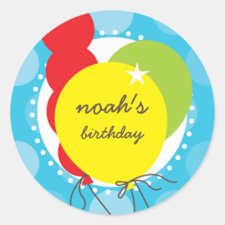 PARTY STICKERS:: ballonnen 3 Ronde Sticker