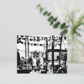 Party Street Rue Laval Hull Gatineau Zwart op Wit Briefkaart (Staand voorkant)