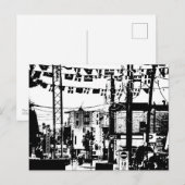 Party Street Rue Laval Hull Gatineau Zwart op Wit Briefkaart (Voorkant / Achterkant)