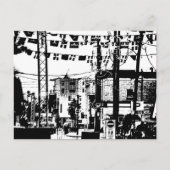 Party Street Rue Laval Hull Gatineau Zwart op Wit Briefkaart (Voorkant)