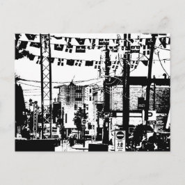 Party Street Rue Laval Hull Gatineau Zwart op Wit Briefkaart