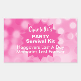 Party Survival Kit DIY Favor Rechthoekige Sticker