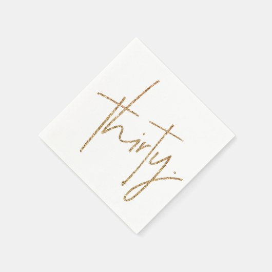 PARTY TAFEL dertig script moderne 30 gouden glitte Servetten (Hoek)