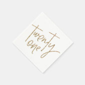 PARTY TAFEL eenentwintig script modern goud glitte Servetten (Hoek)