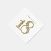 PARTY TAFEL GROTE LEEFTIJD modern 18 goud glitter Servetten (Hoek)