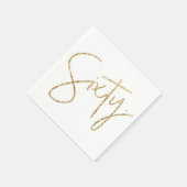 PARTY TAFEL zestig script modern 60 goud glitter Servet (Hoek)
