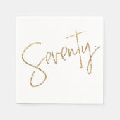PARTY TAFEL zeventig script modern 70 goud glitter Servet (Voorkant)