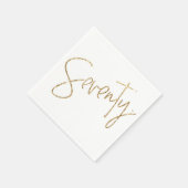 PARTY TAFEL zeventig script modern 70 goud glitter Servet (Hoek)