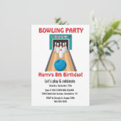 Party Ten Pin Uitnodiging (Staand voorkant)