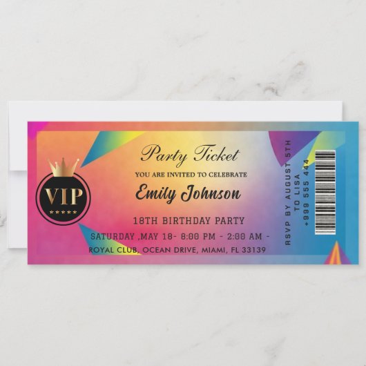  Party ticket invitations  Kaart (Voorkant)