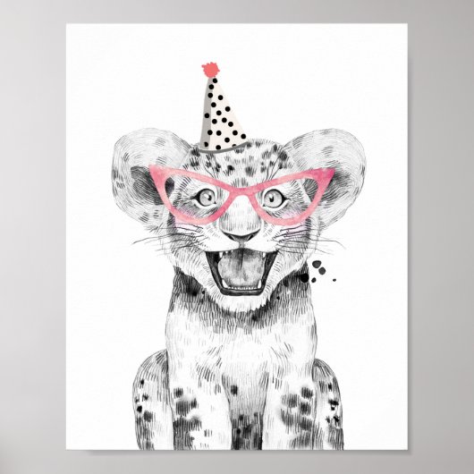 Party Tiger Lion Safari Animals Poster (Voorkant)