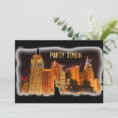 Party Time aanpasbare Vegas uitnodigingen (Staand voorkant)