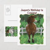 Party Time Appaloosa Horse Aankondigingskaart (Voorkant / Achterkant)