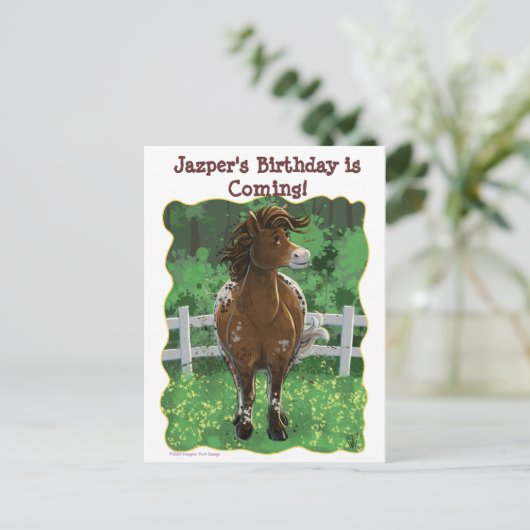 Party Time Appaloosa Horse Aankondigingskaart (Staand voorkant)
