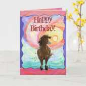 Party Time Appaloosa Horse Kaart (Gele Bloem)