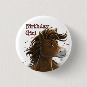 Party Time Appaloosa Horse Ronde Button 3,2 Cm