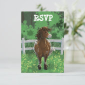 Party Time Appaloosa Horse RSVP Kaartje (Staand voorkant)