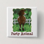 Party Time Appaloosa Horse Vierkante Button 5,1 Cm (Voorkant)