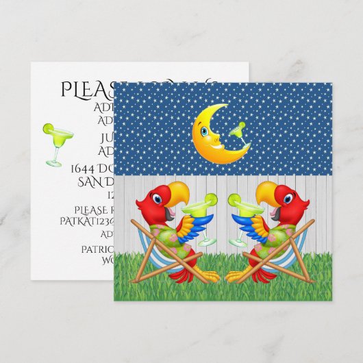 PARTY TIME - Back Yard versie - Uitnodiging (Voorkant / Achterkant)